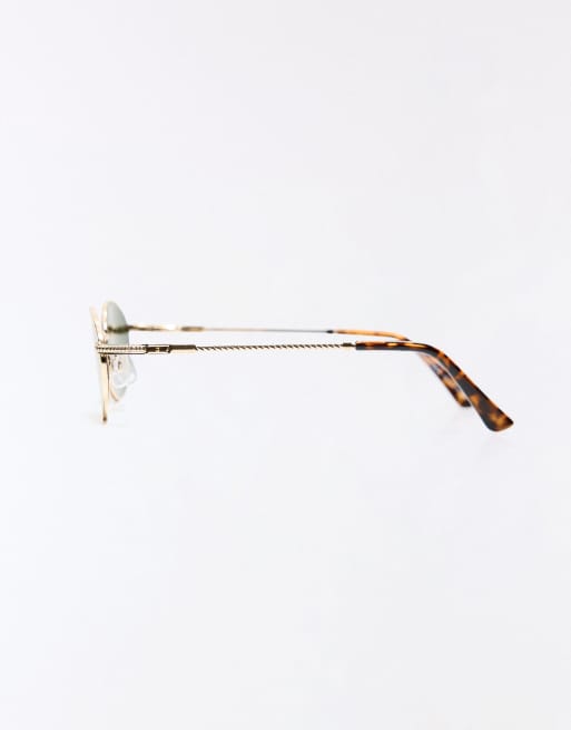 Bershka Oval sunglasses in green, 3 of 3