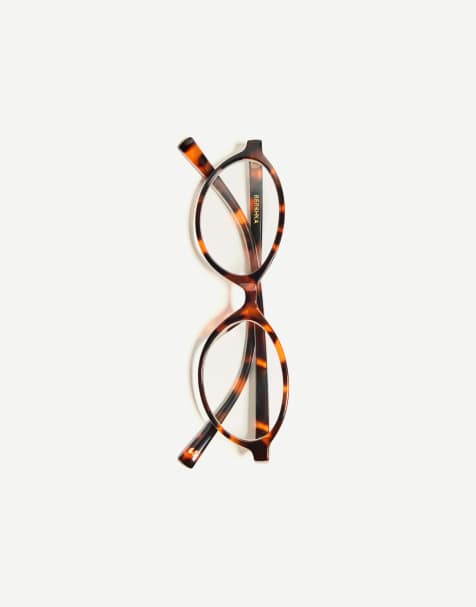 Bershka – Ovale Sonnenbrille aus Kunstharz in Braun - view 1