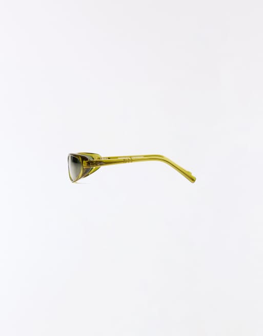 Bershka – Ovale Sonnenbrille in Grün, 2 von 3