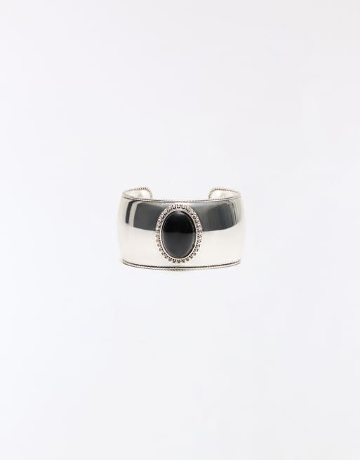 Bershka ovale stenen armband in zilver, 3 van 4