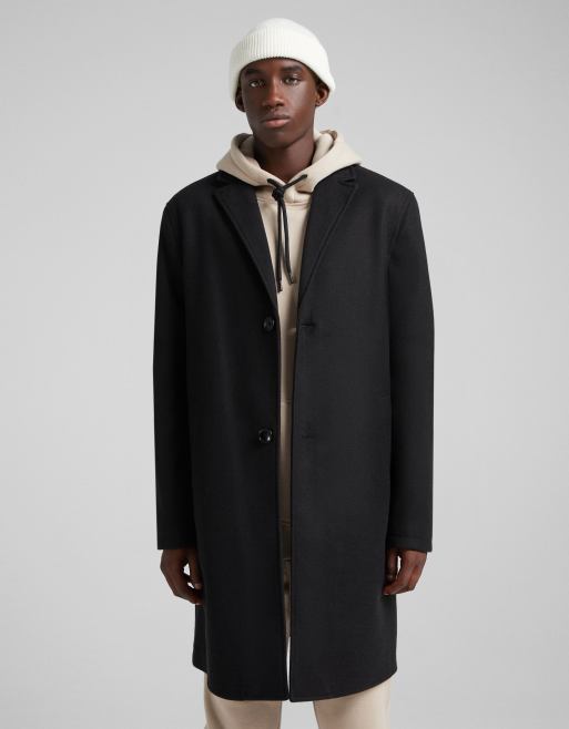 Bershka overcoat in black | ASOS