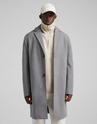 Bershka overcoat in grey