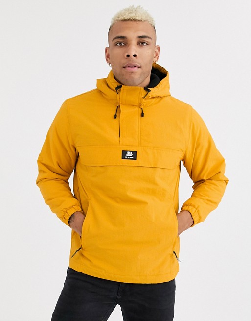 Bershka overhead jacket with fleece lining in yellow