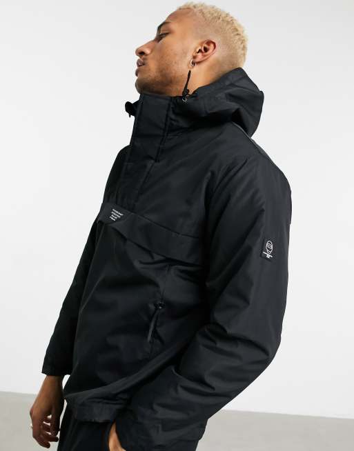 Bershka overhead windbreaker jacket in black