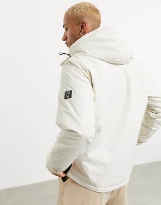 Bershka nylon reflective panel windbreaker jacket in grey