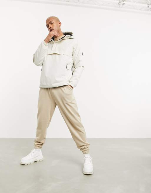 Bershka overhead windbreaker jacket in white ASOS