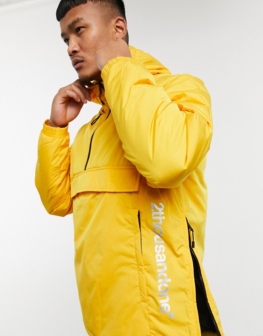 Bershka overhead windbreaker jacket in yellow