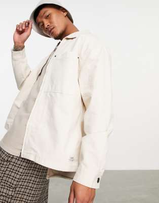 Bershka - Overshirt met ritssluiting in ecru