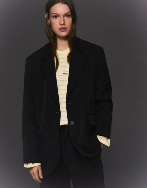 Bershka Oversize blazer in black - view 1