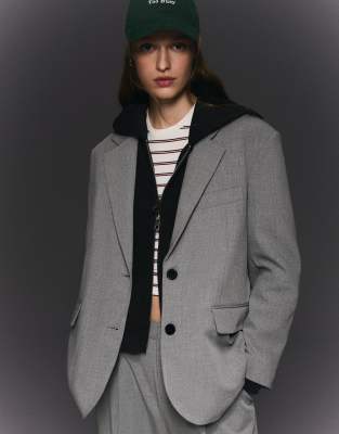Bershka - Oversize-Blazer in Hellgrau