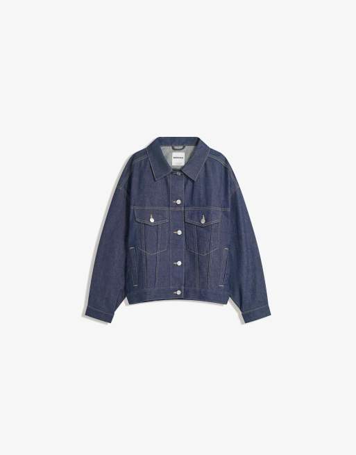 【BERSHKA】パッチ付きダブルフェイスジャケット 日本未入荷 BERSHKA】パッチ付きダブルフェイスジャケット 日本未入荷