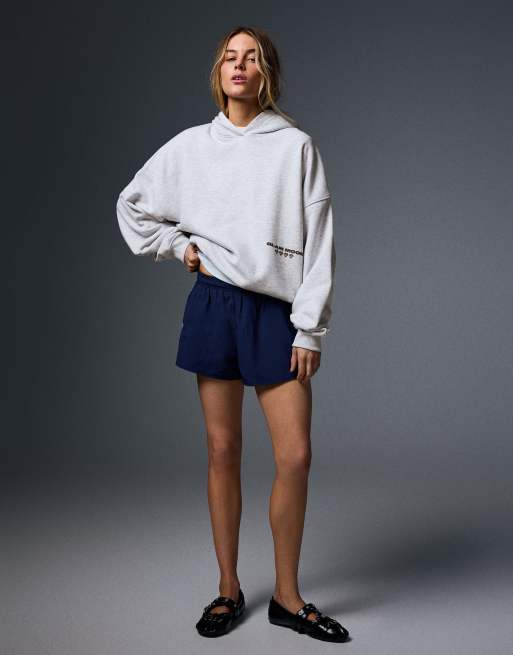 Bershka Oversize print hoodie in light grey, 4 of 5