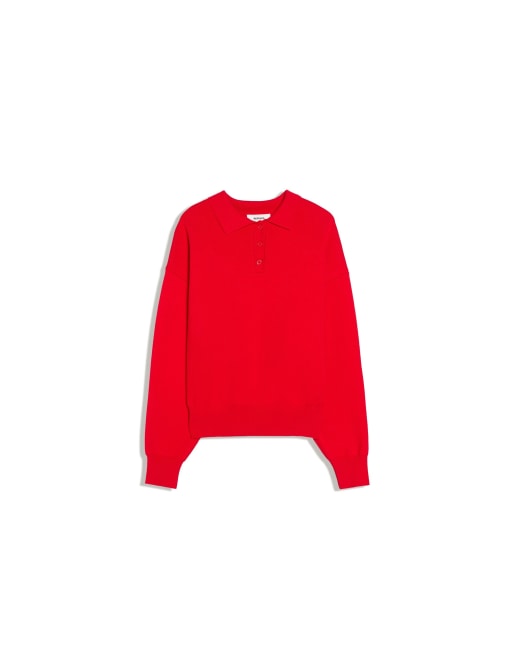 Bershka Oversize-Pullover mit Polokragen in Rot, 2 von 2