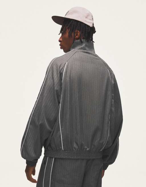 Bershka oversize randig jacka i tvättad grå, 7 av 7