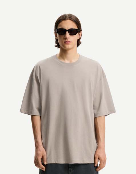 Bershka Oversize short sleeve t-shirt in grey - view 1
