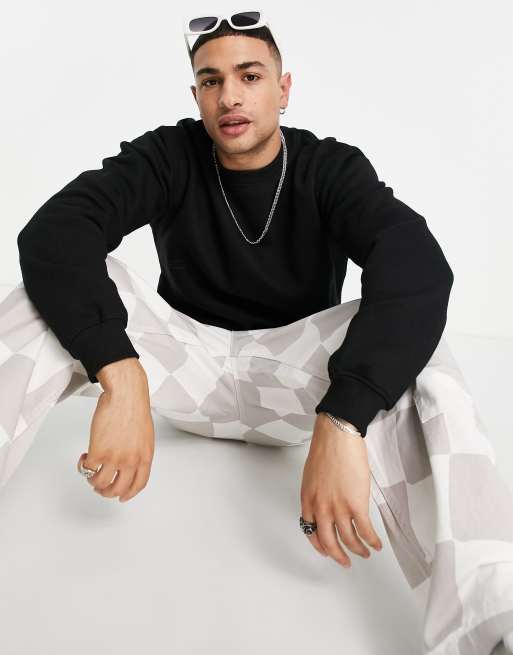 Bershka – Oversize-Sweatshirt in Schwarz