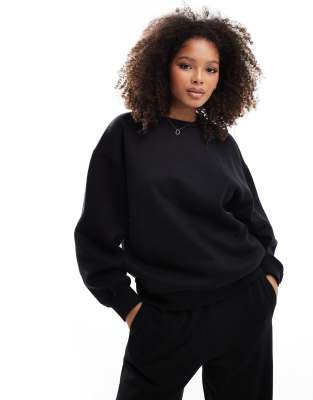 Bershka - Oversize-Sweatshirt in Schwarz