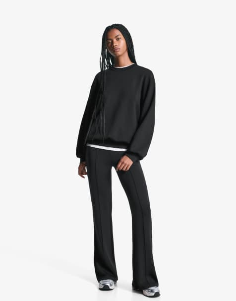 Bershka Oversize sweatshirt with modal in black - view 1