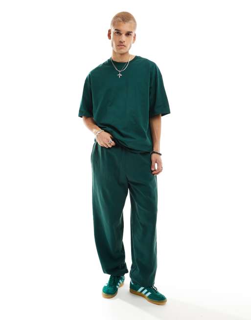 Bershka – Oversize-T-Shirt in Flaschengrün