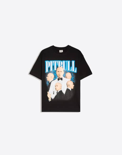Bershka – Oversize-T-Shirt in Schwarz mit „Pitbull“-Print, 4 von 4