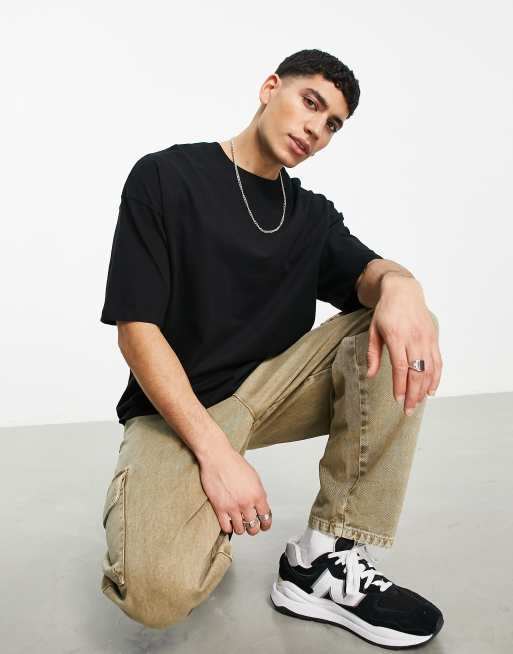 Bershka – Oversize-T-Shirt in Schwarz