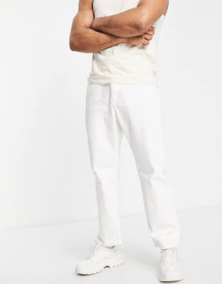 Bershka oversized baggy jeans in ecru - ASOS Price Checker