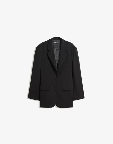 Bershka - Oversized blazer i sort - view 1
