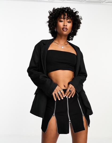 Bershka oversized blazer in black - view 1