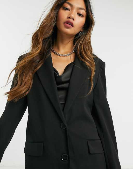 Bershka oversized blazer in black ASOS