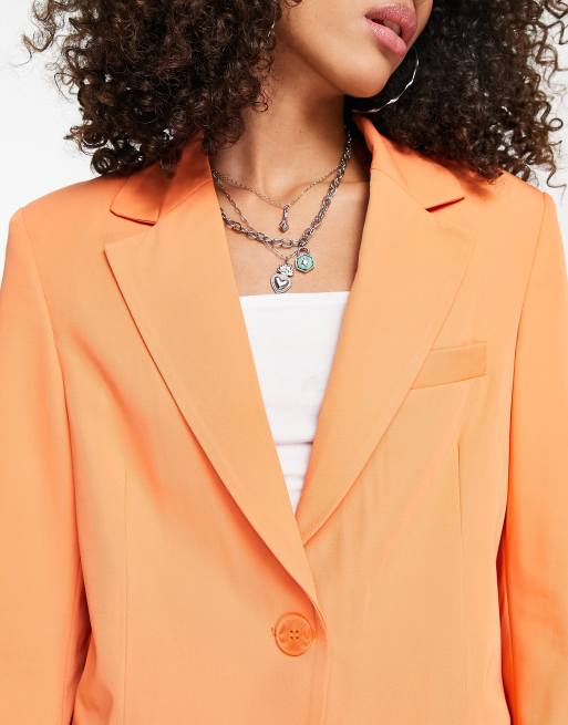 Bershka oversized blazer in orange part of a set