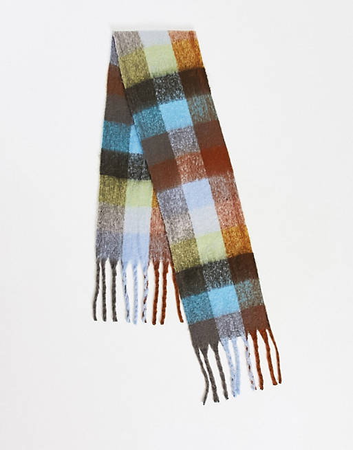 Bershka oversized chunky scarf in multi