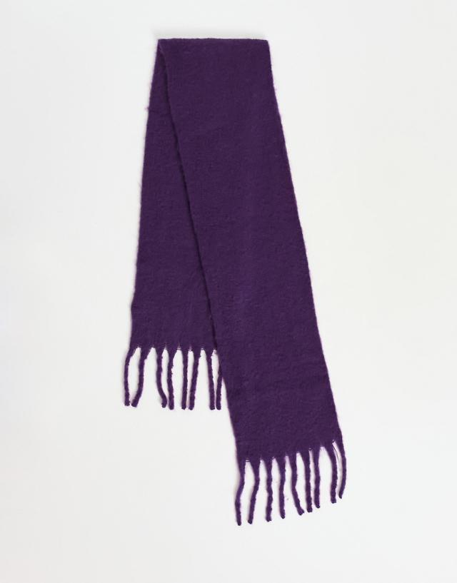 Bershka oversized chunky scarf in purple