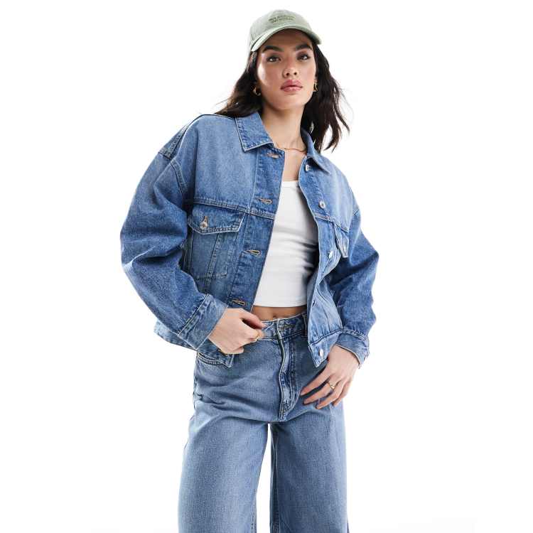【最安値に挑戦】 in jacket denim oversized Bershka mid ASOS | blue wash ジャケット・アウター