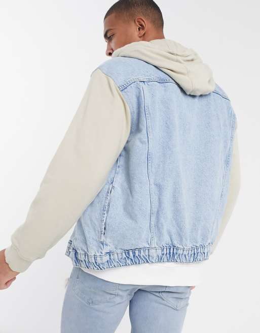 Oversized jean jacket with 2024 hoodie