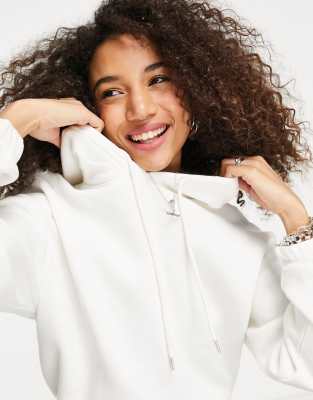 Bershka Oversized Elasticated Hoodie In Creamwhite ModeSens