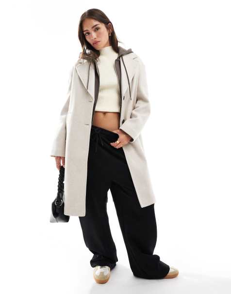 Bershka - Oversized elegante jas in ecru - view 1