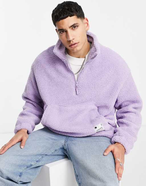 Oversized teddy half zip sale