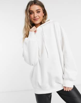 Bershka Oversized Hoodie In Beige white ModeSens