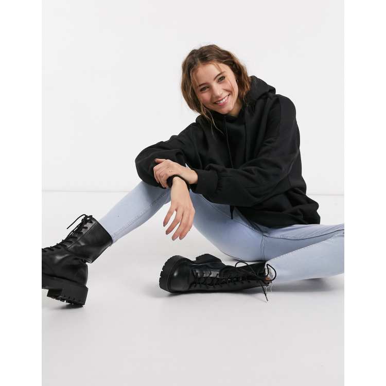 Bershka oversized hoodie in black | ASOS