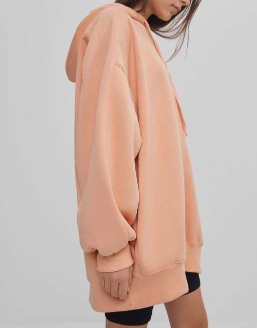 Bershka oversized hoodie in peach pink | ASOS