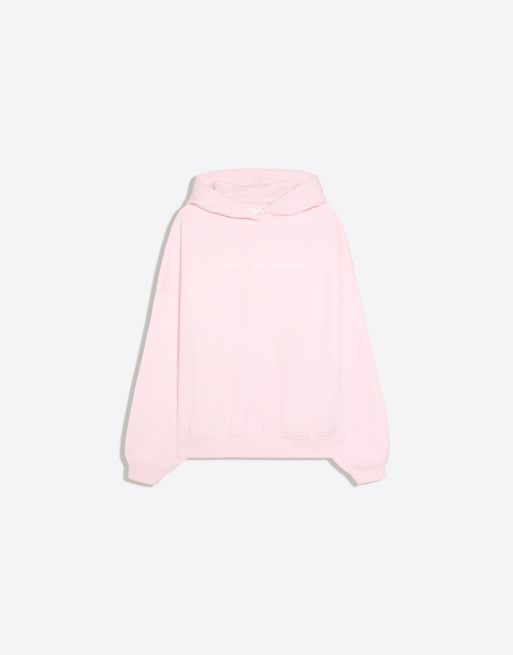 Bershka oversized hættetrøje med print i pink, 5 af 5