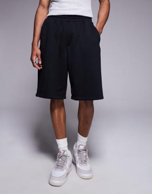 Bershka oversized jersey short in grey