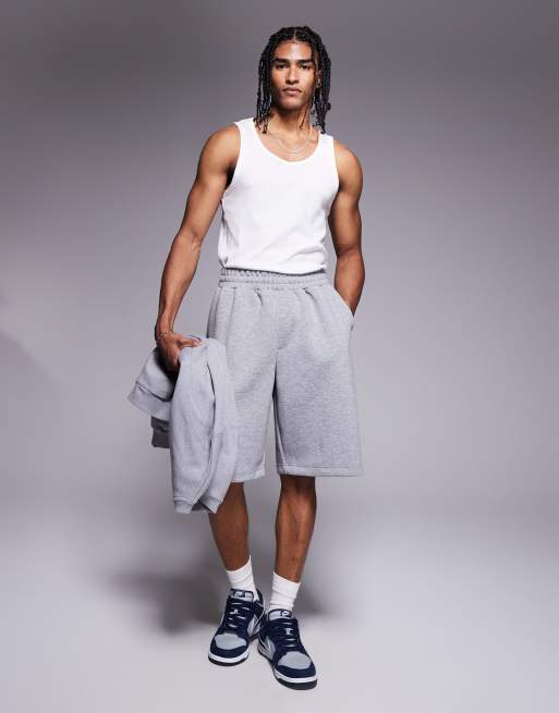 Bershka - Oversized jersey short in grijs