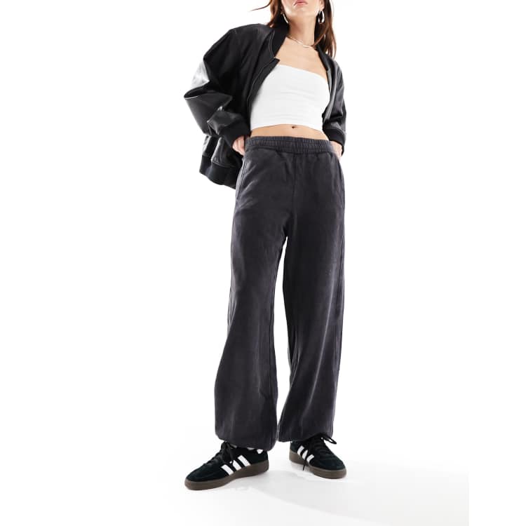 Bershka oversized joggers in washed charcoal ASOS