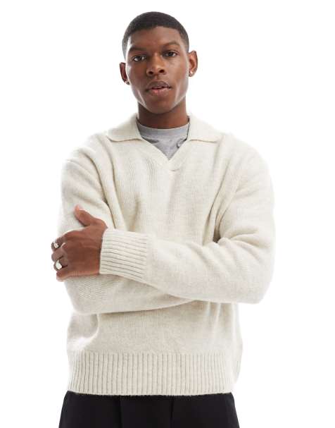 Bershka oversized jumper in ecru - view 1