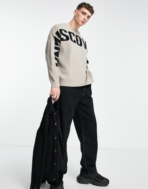 Oversized slogan online jumper