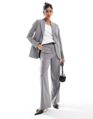 Bershka oversized mansy blazer and trouser co ord in grey check  ASOS