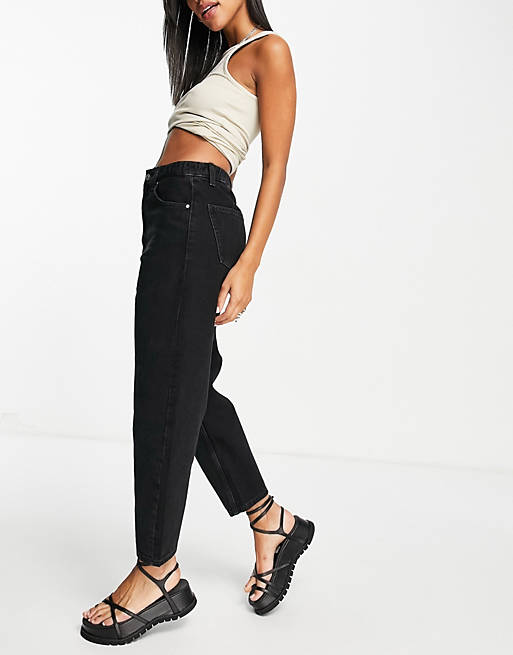 Jeans Bershka oversized mom fit jean in medium black 