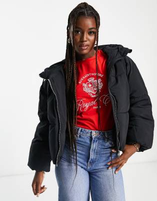 Bershka red puffer store jacket