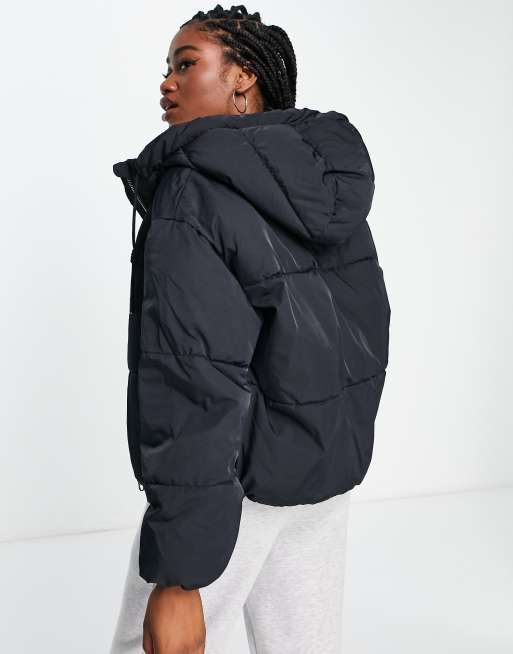 oversized padded coat with hood